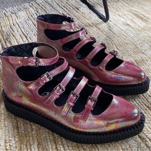 TUK Footwear Mary Jane Burgundy Oil Size 7 these are not a 7 they are us 9 uk 7